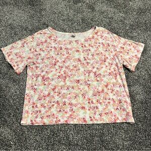 Old Navy women’s xs floral soft loose short sleeve shirt top